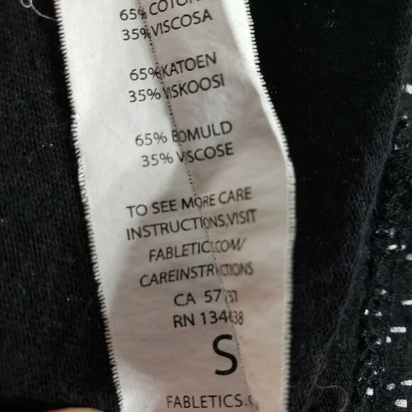 Fabletics Womens Aventura Tank Top Small Black White Constellation Pattern Razor - Picture 8 of 10